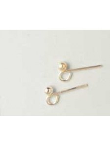 Ear Wire Stud/Ball Silver Plated - PAIR