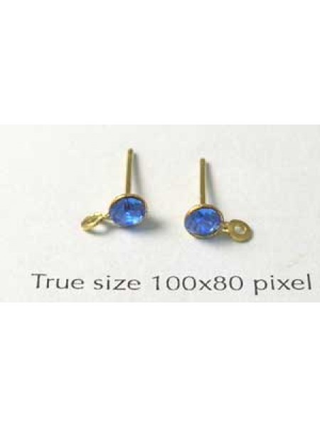 Stud Diamante G/P Sapphire-PAIR