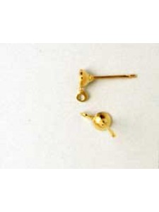 Earring Post Cup 4mm Brass G/P - Pairs