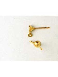 Earring Post Cup 4mm Brass G/P - Pairs