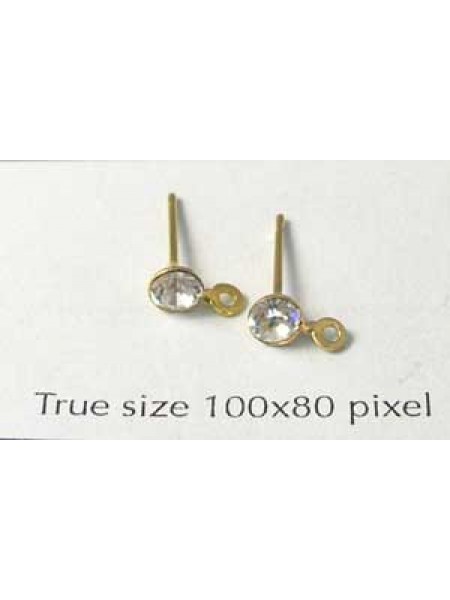 Stud Diamante G/P Clear Crystal- pair