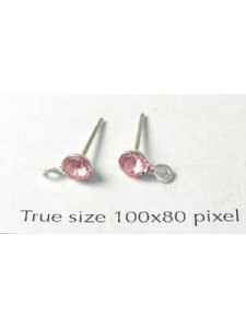 Stud Diamante S/P Light Rose - PAIR