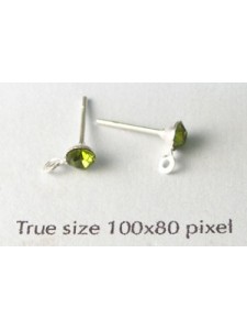 Stud Diamante S/P Olivine - PAIR