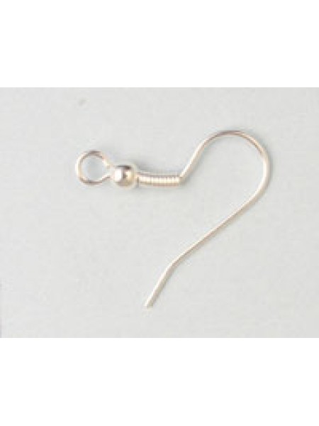 Earring Fishhook Silver Plated NF- pairs