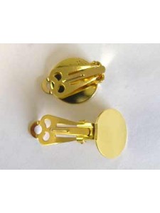 Clip on w/disc16mm Gold colour - pairs