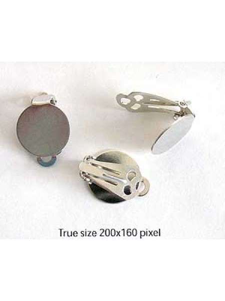 Clip on w/disc16mm Nickel colour - pairs
