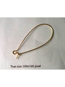 Ear Wire Long Kidney Gold Plated - PAIRS
