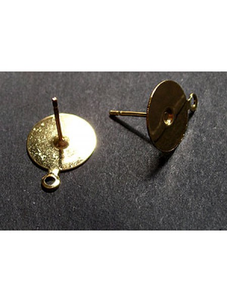 Ear Post Drop 10mm Gold platedl -PAIRS