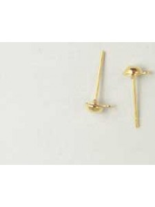 Ear Post Drop 4mm Gold Plated - pairs