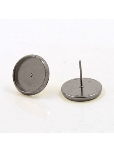 Stud w/bezel  ID8mm Plat Pl NF - PAIR