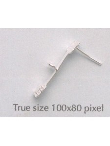 Ear Post Drop Bail Silver Plated - each