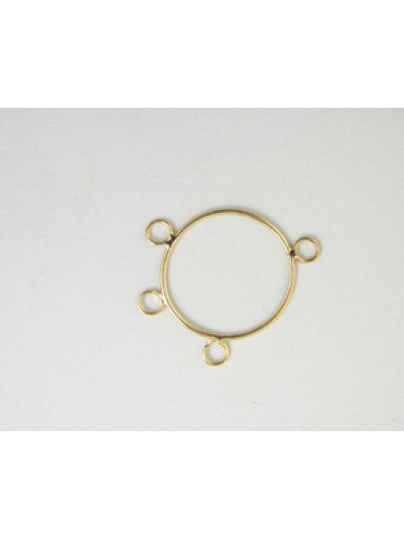 Hoop 25mm w/3 rings Brass G/P - each