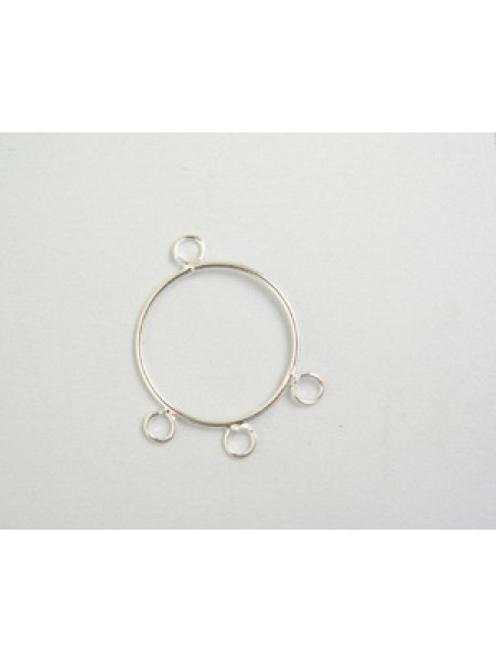 Hoop 25mm w/3 rings Brass S/P - each