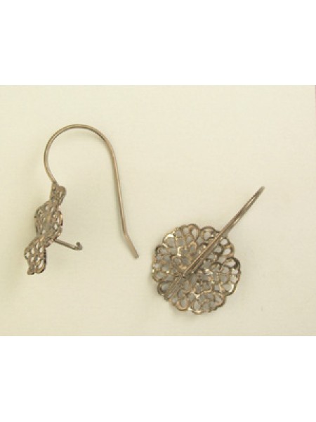 Earring w/Filigree Part Bl/N N/F - Pair