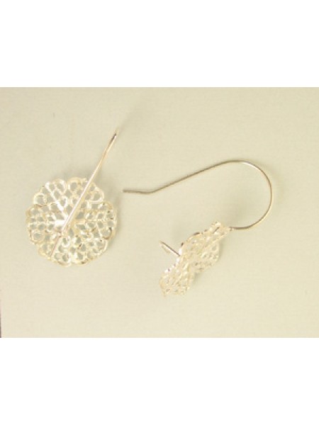 Earring w/Filigree Part Sil. Pl. N/F-PRS