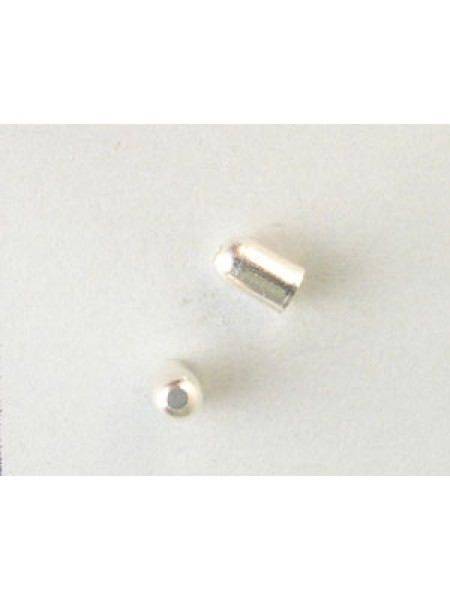 End Cap Rounded 4mm Silver plated