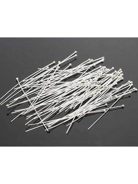 Headpin 35mm x 0.5mm Ball End Silver Pl