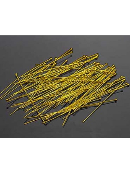 Headpin 70mm x 0.7mm Ball End Gold Pl