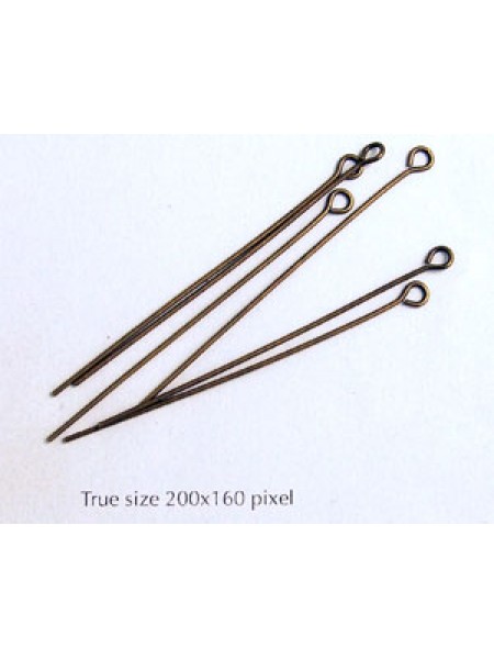 Eye Pin 2 - 50 mm 0.7mm Antique Brass