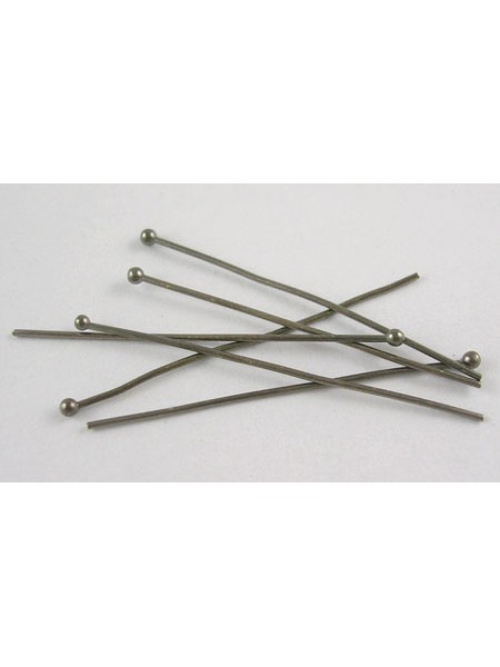 Ball Headpins 35mmx0.6mm Black Nickel