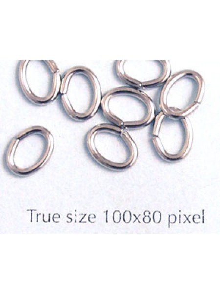 Jumpring Oval 6mmx8mmx1.2mm Nickel Plate