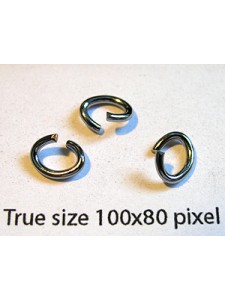 Jump Ring Oval 6mmx8mmx1.2mm Gunmetal