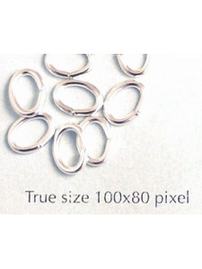 Jump Ring Oval 6mmx8mmx1.2mm  Silver Pl.
