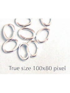 Jump Ring Oval 6mmx8mmx1.2mm Silver Pl.
