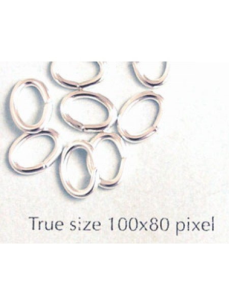 Jump Ring Oval 6mmx8mmx1.2mm Silver Pl.