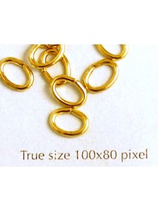 Jump Ring Oval 6mmx8mmx1.2mm  Gold Plate