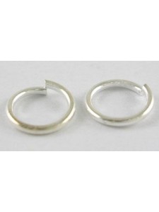 Jumpring Silver plate 6mmx1mm Brass base