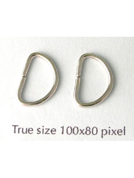 Jumpring D-Shape 14mm Nickle plated