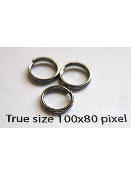 Split Ring Steel 8mm Gunmetal Plated