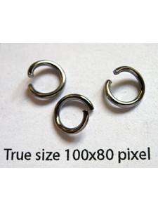 Jump Ring Iron 8x1.2mm Gunmetal Plated