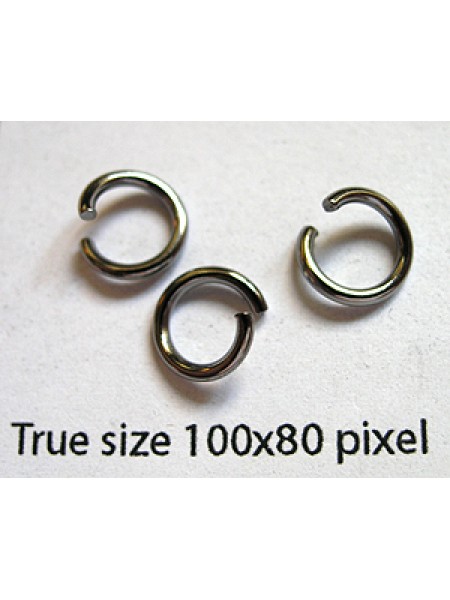 Jump Ring Iron 8x1.2mm Gunmetal Plated