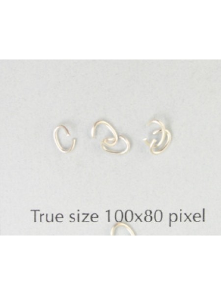 Jumpring Oval 4x3x0.6mm Silver Plated