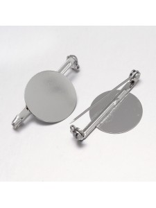Brooch 34mm with 18mm tray Nickel plated