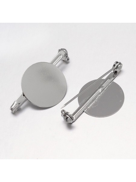 Brooch 34mm with 18mm tray Nickel plated