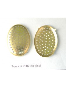 Pierced Disc Oval 32x23mm Raw
