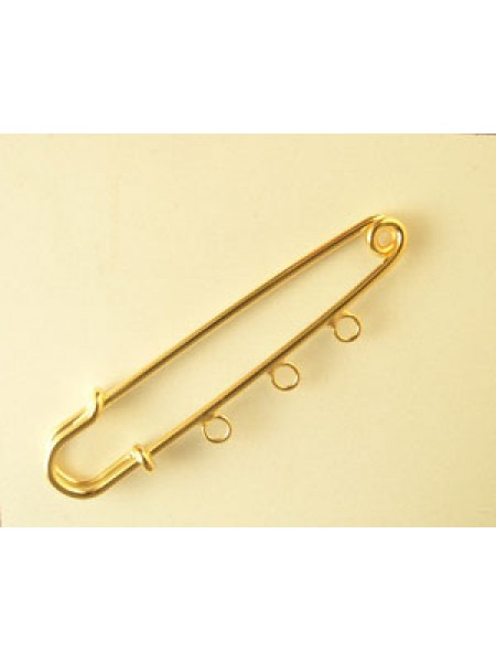 Kilt Pin 60mm 3 loop Gold plated