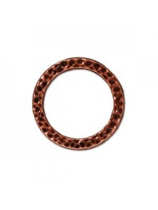 Hammered Ring OD 19mm Antique Copper