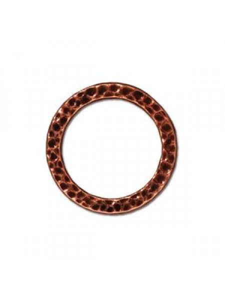 Hammered Ring OD 19mm Antique Copper