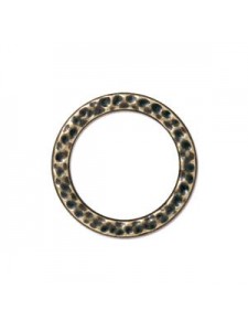 Hammered Ring OD 19mm Oxidised Brass