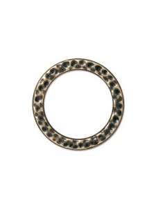 Hammered Ring OD 19mm Oxidised Brass