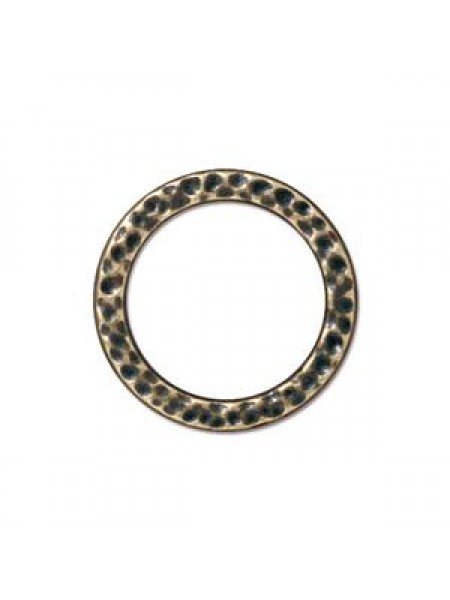 Hammered Ring OD 19mm Oxidised Brass