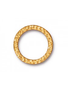 Hammered Ring OD 19mm Bright Gold