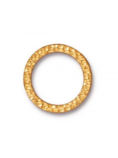 Hammered Ring OD 19mm Bright Gold
