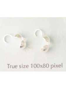 Necklet End Large Cap Silver plated 5mm