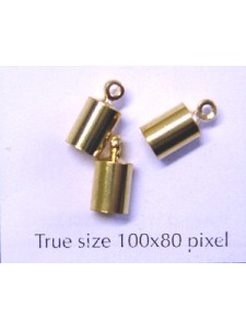 Necklace Cap w/ring 7x4.8mm (4mm ID) GP