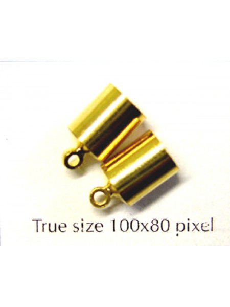 Necklace Cap w/ring 10x7mm (6mm ID) GP